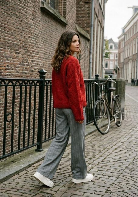 Rote OBJECT Pullover OBJSAGGIA LS LO PULLOVER - large