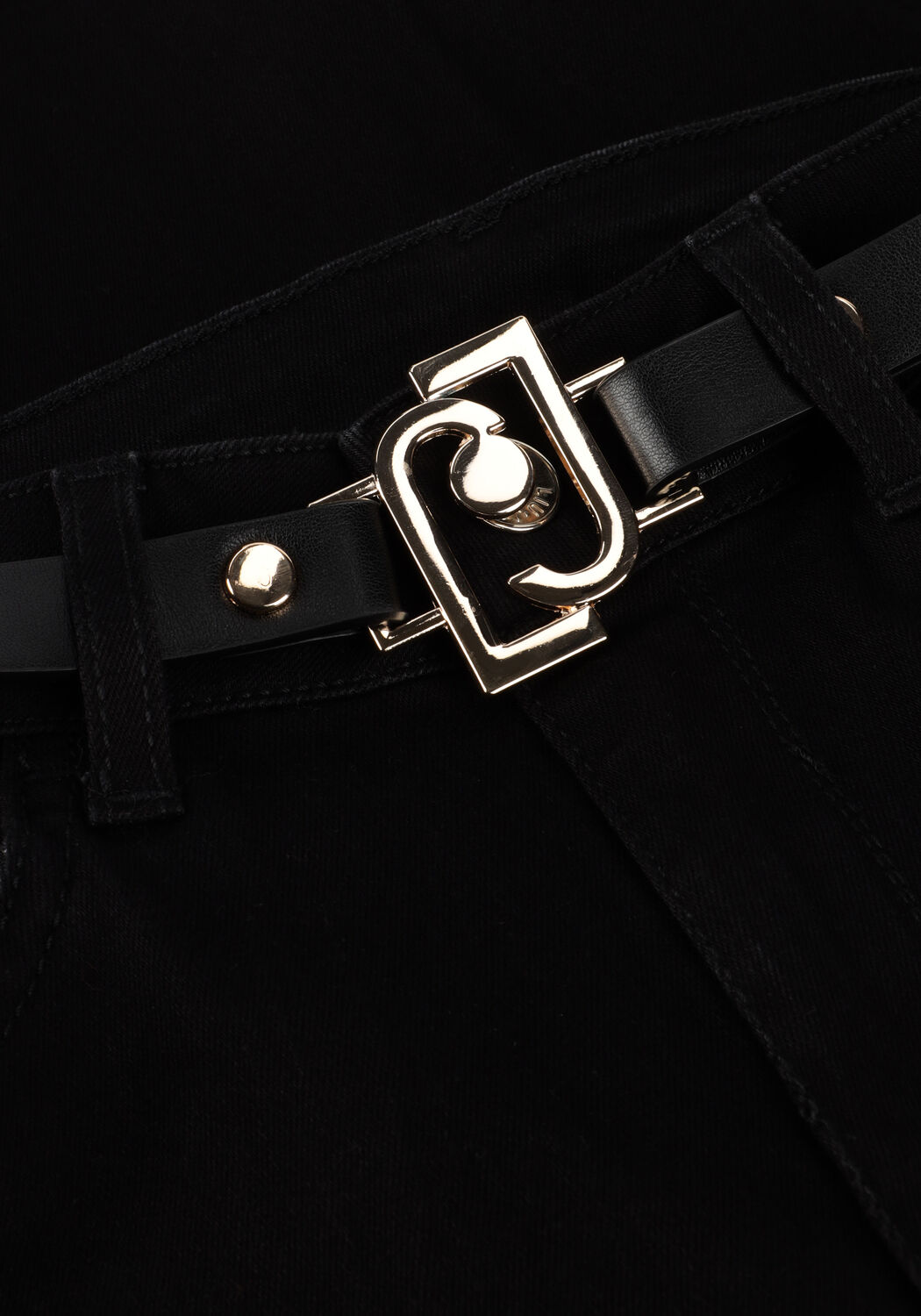 Schwarze LIU JO Wide jeans ECS B.UP FLARE BELT H.W. - large