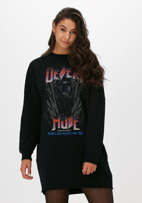 Schwarze COLOURFUL REBEL Minikleid DESERT MUSE DROPPED SHOULDER S - large