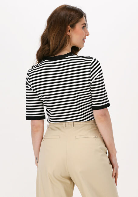 Schwarze VANILIA T-shirt STRIPED SHORT SLEEVE TRICO - large