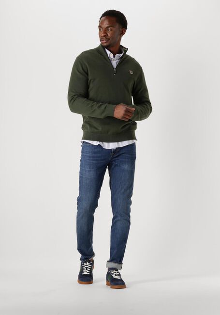 Grüne PS PAUL SMITH Pullover MENS SWEATER ZIP NECK ZEB BAD - large