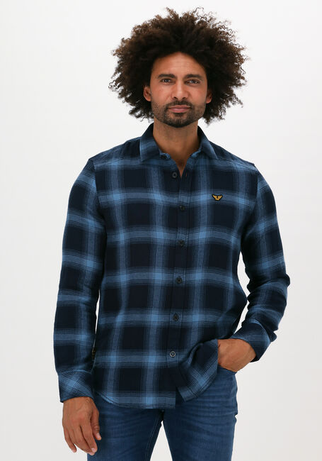 Blaue PME LEGEND Casual-Oberhemd LONG SLEEVE SHIRT TWILL CHECK - large
