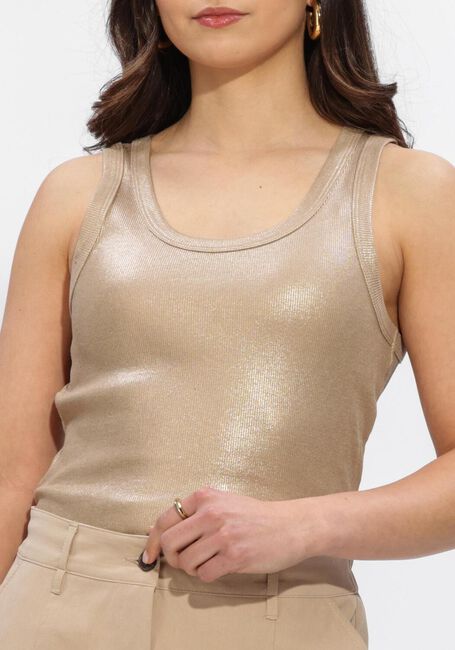Beige SUMMUM Top RIB TANKTOP COTTON RIB - large