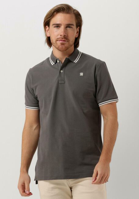 Graue G-STAR RAW Polo-Shirt DUNDA SLIM STRIPE POLO S/S - large