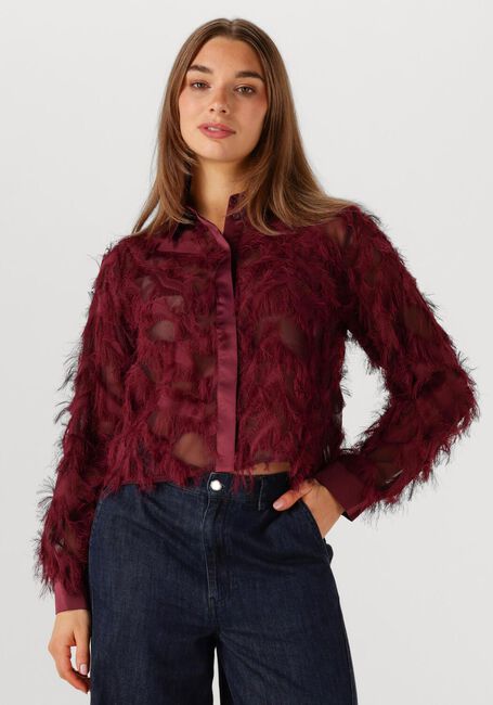 Bordeaux SELECTED WOMEN Blusen SLFMYLINE LS FLUFFY CROPPED SHIRT - large