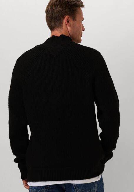 Schwarze TOMMY JEANS Pullover TJM REG 1/4 ZIP RAGLAN BADGE - large