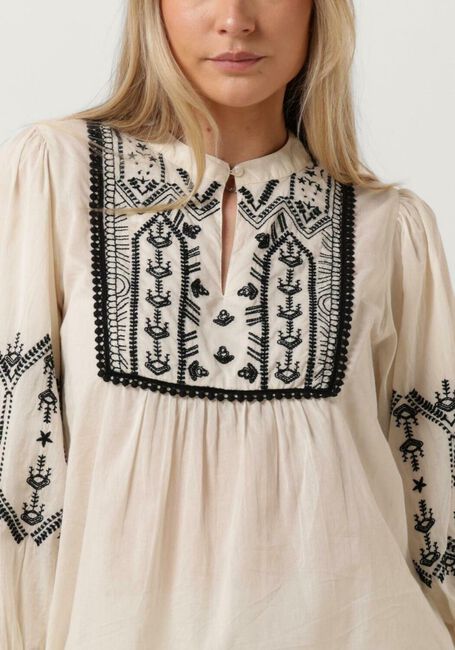 Nicht-gerade weiss SUMMUM Blusen TOP COTTON VOILE WITH CONTRAST COLER EMBROIDERY - large