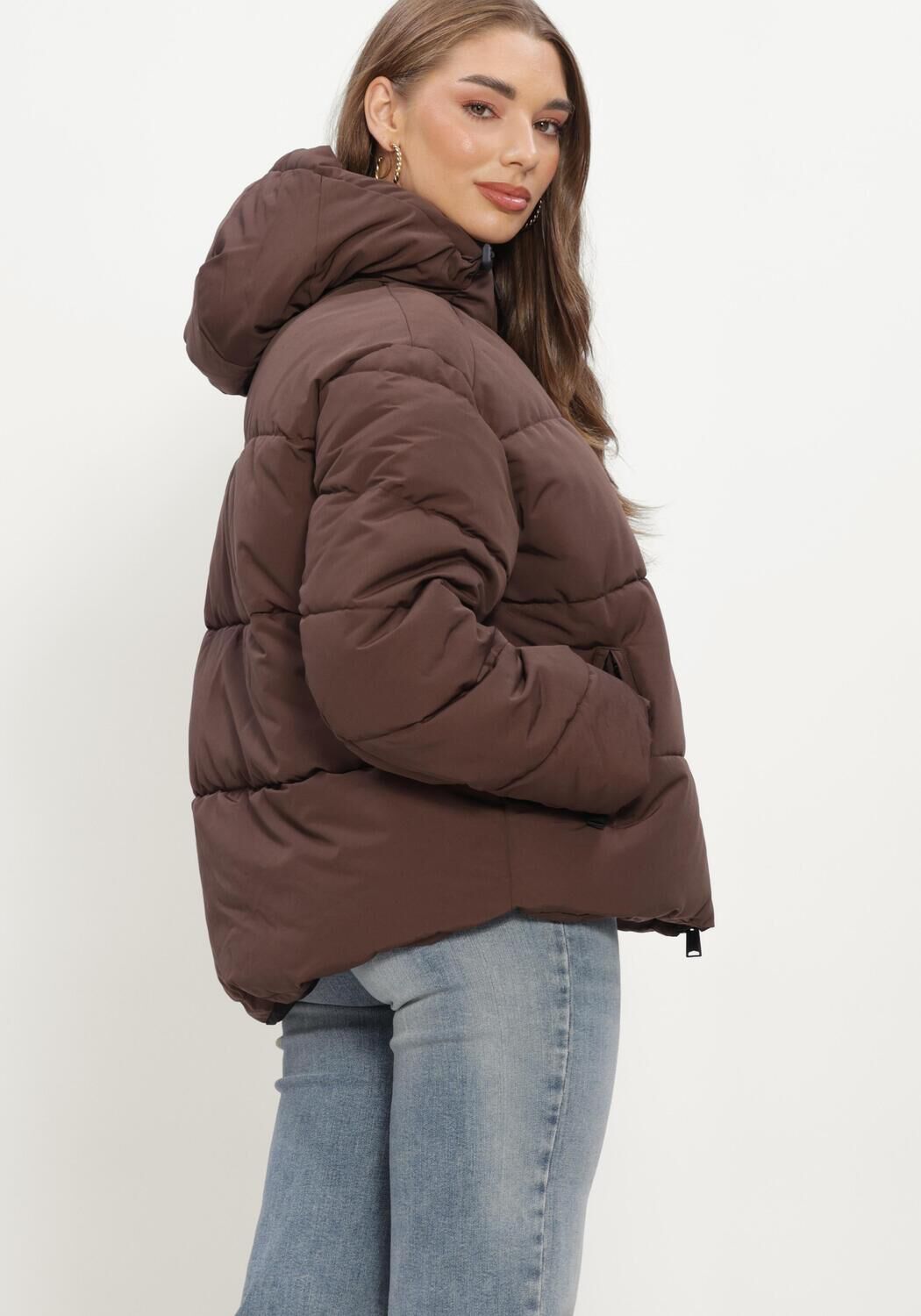 Braune WITHBLACK Wattierte Jack WBLGLORIAN PUFFER JACKET - large
