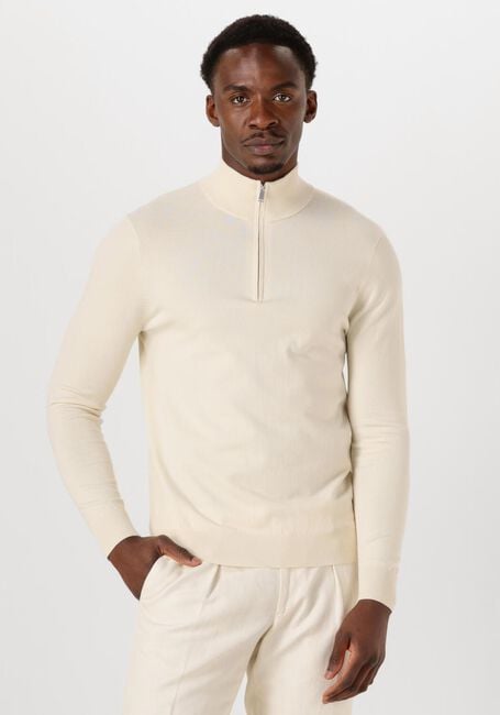 Weiße PROFUOMO Rollkragenpullover HALF ZIP LUXURY BASIC - large
