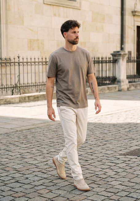 Braune PROFUOMO T-shirt T-SHIRT CREW NECK MERCERIZED STRETCH PIQUE - large