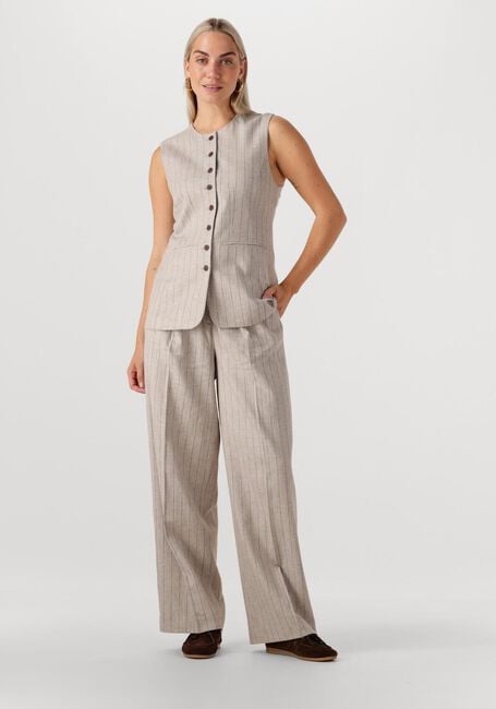 Beige SELECTED FEMME Hose SLFVILKA SUN HW EXTRA WIDE PANT - large