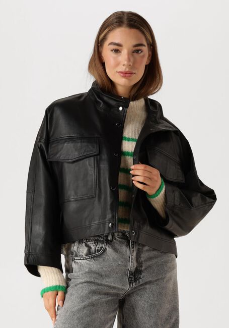 Schwarze CO'COUTURE Jacken PHOEBECC LEATHER BOX JACKET - large