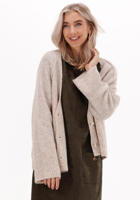 Beige SUMMUM Strickjacke CARDIGAN SOFT WOOL ELASTANE KNIT - large