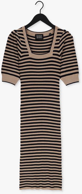 Braune SCOTCH & SODA Midikleid RIB KNITTED DRESS WITH SQUARE NECK - large