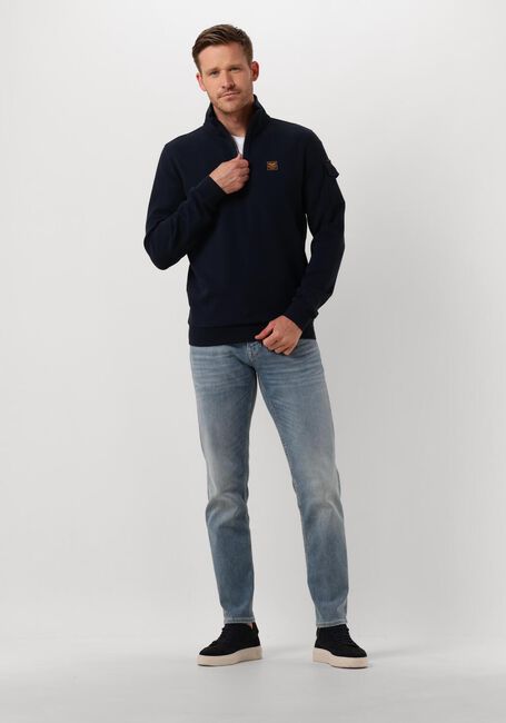 Blaue PME LEGEND Pullover HALF ZIP COLLAR INTERLOCK JERSEY - large