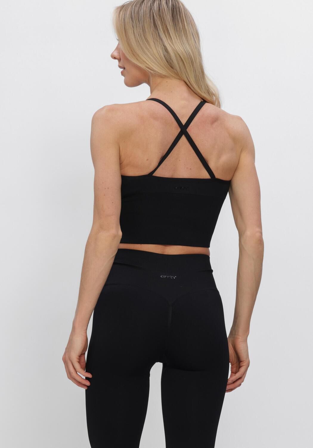 Schwarze AIM'N Tops & T-shirts SHAPE SEAMLESS CROSS BACK BRALETTE - large