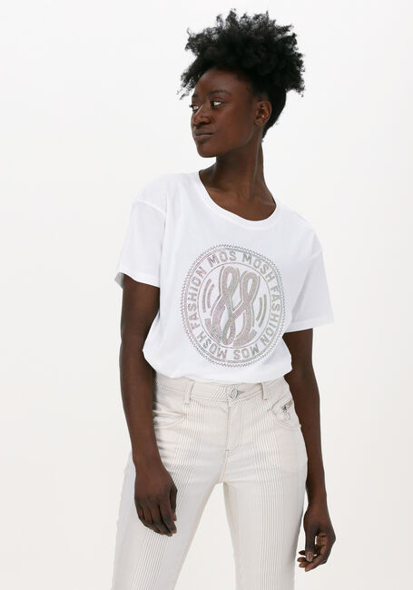 Weiße MOS MOSH T-shirt LEAH HOLI TEE - large