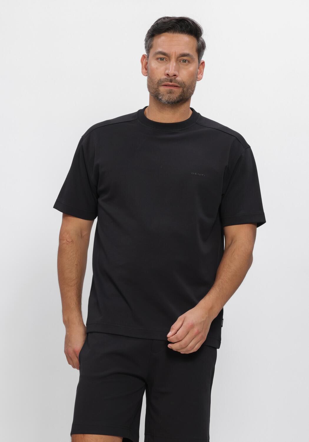 Schwarze GENTI Polo-Shirt T-SHIRT SS 1227 - large