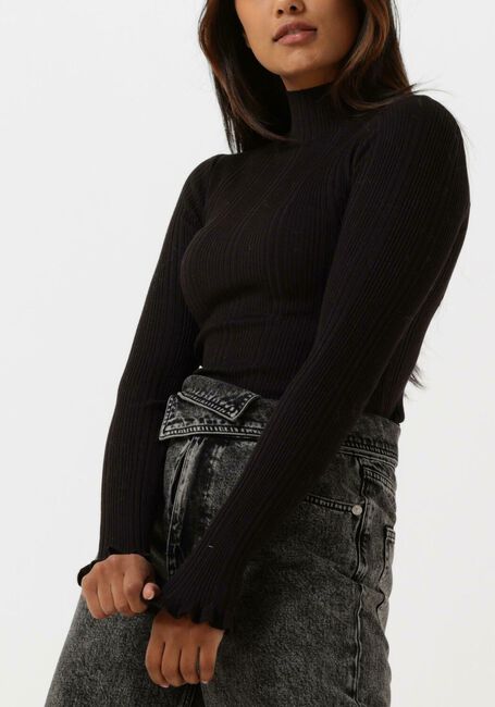 Schwarze SCOTCH & SODA Pullover RIBBED MOCK NECK PULLOVER - large
