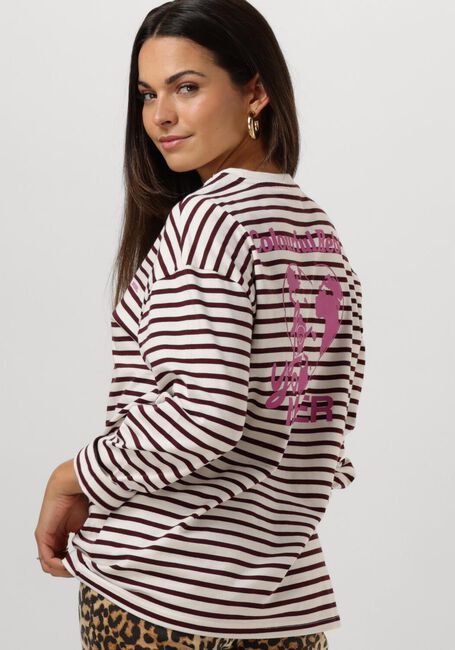 Rote COLOURFUL REBEL Top MOTHER EARTH STRIPE LONGSLEEVE TEE - large