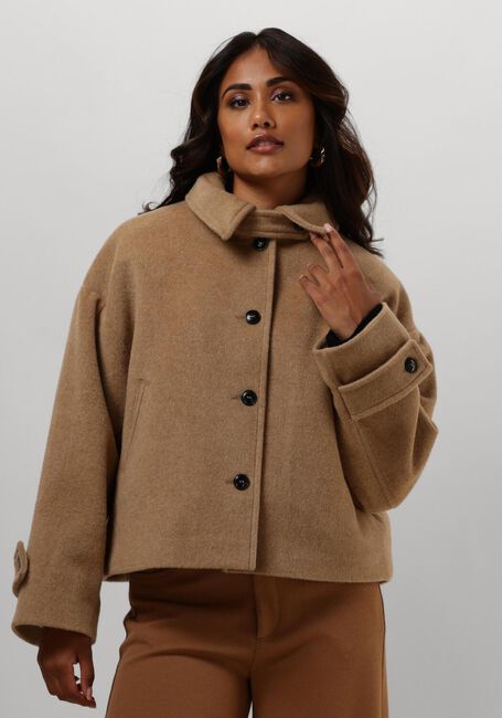 Braune RUBY TUESDAY Jack MARA SHORT WOOLEN JACKET COLLAR - large