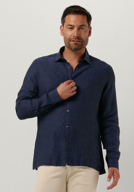 Dunkelblau GENTI Casual-Oberhemd LINNEN S7054-1120 - large