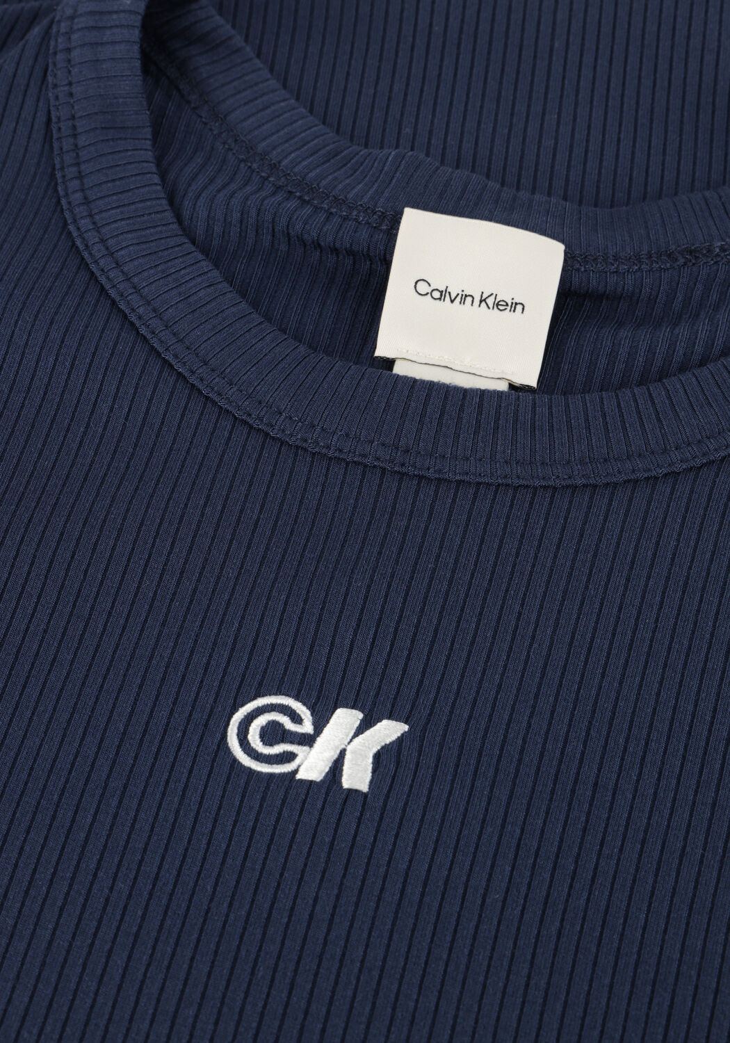 Dunkelblau CALVIN KLEIN T-shirt A-MODAL RIB TEE - large