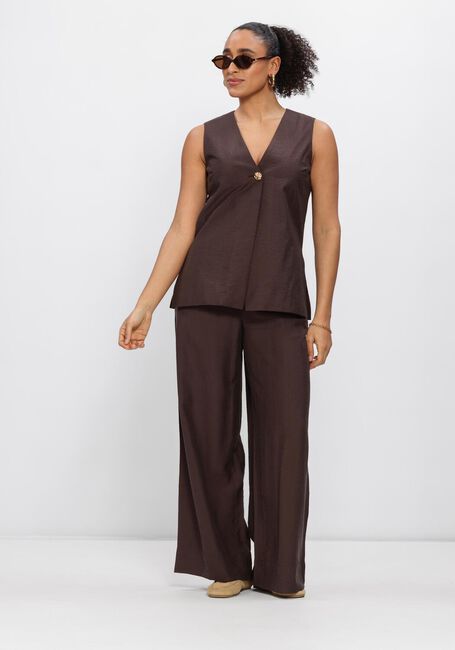 Braune OBJECT Weite Hose OBJISLA YUI HW WIDE PANTS - large