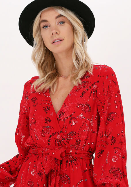 Rote ALIX THE LABEL Minikleid LADIES WOVEN ORNAMENT FAKE WRAP DRESS - large