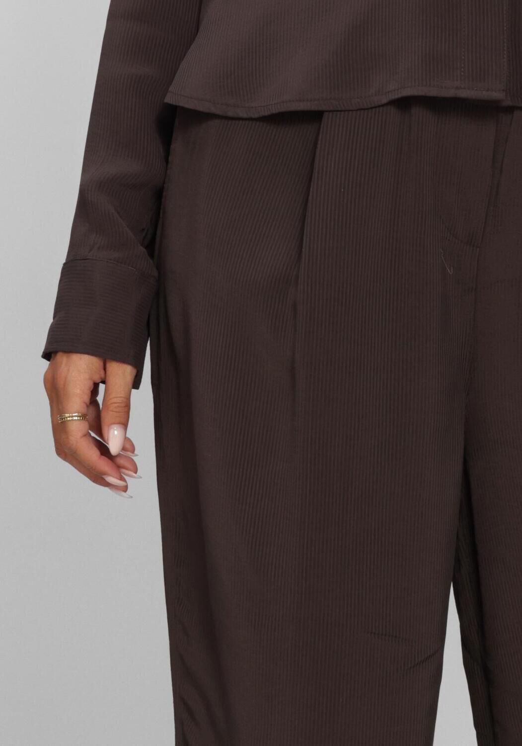 Braune BY-BAR Weite Hose NEMO SATIN STRIPE PANTS - large