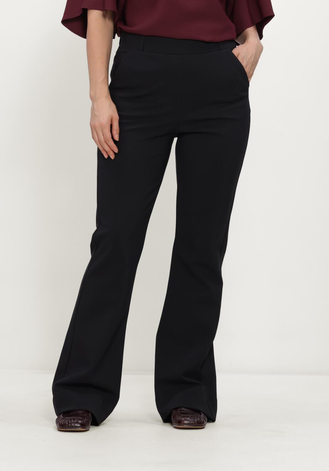 Schwarze STUDIO ANNELOES Hose Flair winter bonded trousers - large