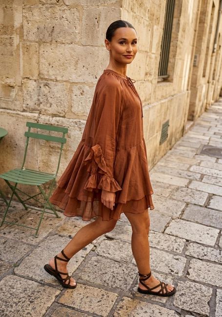 Braune DEVOTION Minikleid SHEEN - large