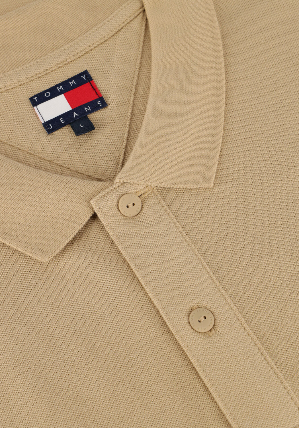 Beige TOMMY JEANS Polo-Shirt TJM SLIM PLACKET POLO EXT - large