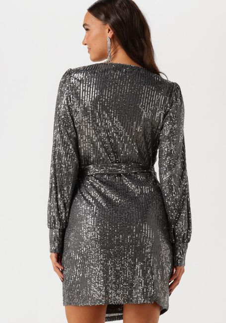 Silberne COLOURFUL REBEL Minikleid XITA SEQUINS REAL WRAP DRESS - large