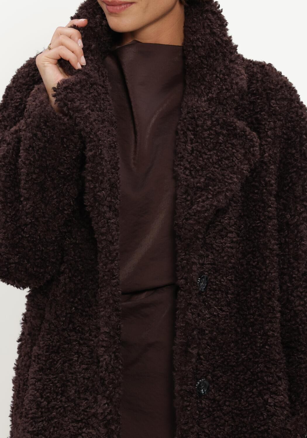 Braune BEAUMONT Teddy-Jacke SASHA LONG COAT - large