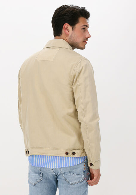 Camelfarbene SCOTCH & SODA Jack SHORT GARMENT-DYED COTTON-LINEN JACKET - large