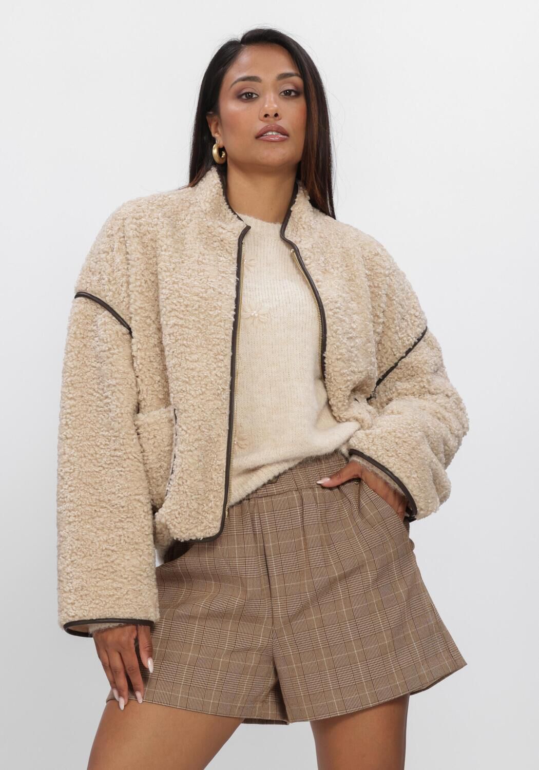 Beige NUKUS Teddy-Jacke HEINEKE JACKET - large