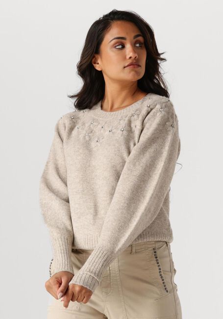 Beige SUMMUM Pullover SWEATER WOOL ELASTANE BLEND KNIT - large