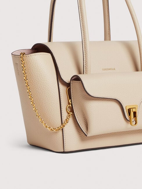 Beige COCCINELLE Umh&auml;ngetasche DOUBLE BEAT - large