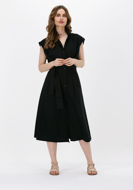 Schwarze LIU JO Midikleid ABITO LUNGO POPELINE - large
