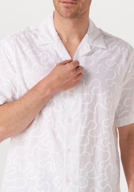 Weiße SELECTED HOMME Casual-Oberhemd SLHRELAXELI EMB SS SHIRT - large