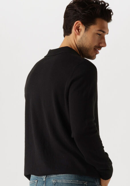 Schwarze LYLE & SCOTT Pullover COTTON MERINO LONG SLEEVE KNITTED POLO - large