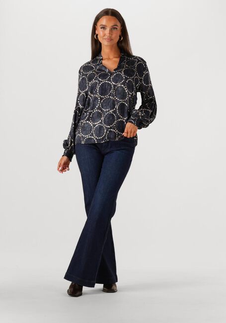 Schwarze SUMMUM Blusen TOP ALL OVER PRINT - large