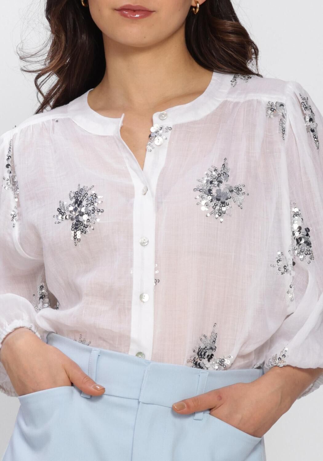 Wei&szlig;e NUKUS Blusen LYNN BLOUSE PAILLET - large