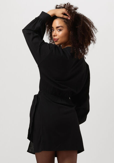 Schwarze ALIX THE LABEL Minikleid LADIES WOVEN LINEN LOOK WRAP DRESS - large