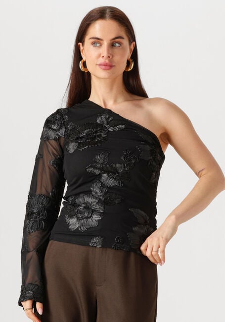Schwarze NEO NOIR Blusen FRIANA BIG FLOWER MESH BLOUSE - large