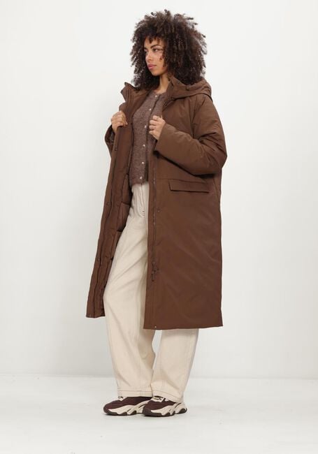 Braune OBJECT Wattierte Jack OBJKELYN L/S RE LONG JACKET NOOS - large