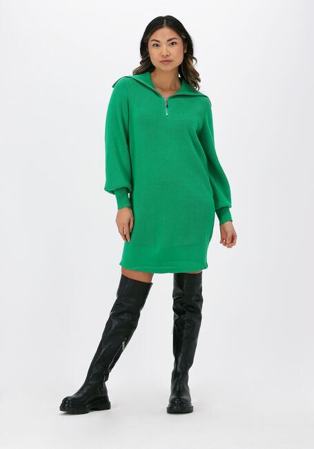 Grüne Y.A.S. Minikleid YASDALMA LS ZIP KNIT DRESS - large