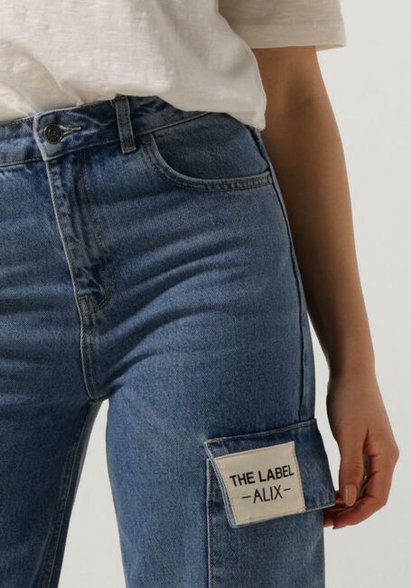 Blaue ALIX THE LABEL Straight leg jeans LADIES WOVEN DENIM CARGO PANTS - large