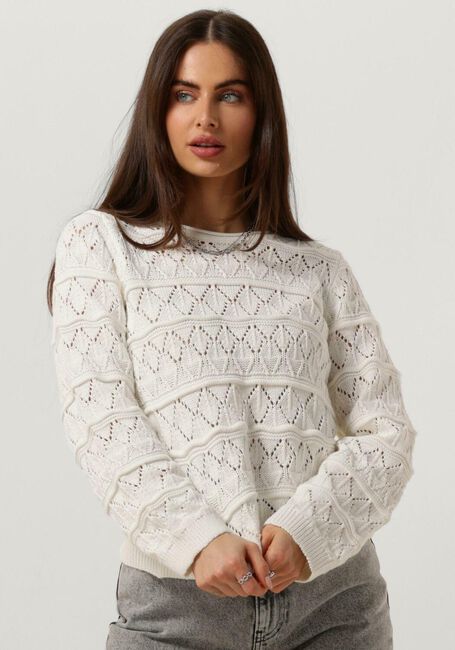 Weiße OBJECT Pullover OBJLIVA L/S O-NECK KNIT PULLOVER - large